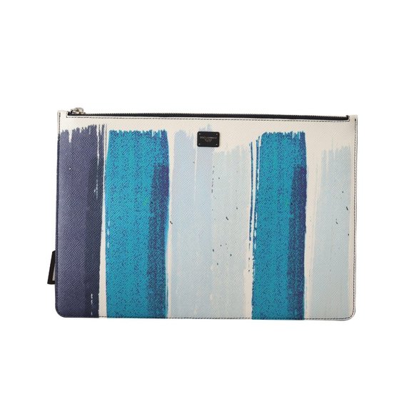 Porte-documents Dolce&Gabbana En Cuir Bleu Pour Ordinateur Portable - Neuf (exposition)